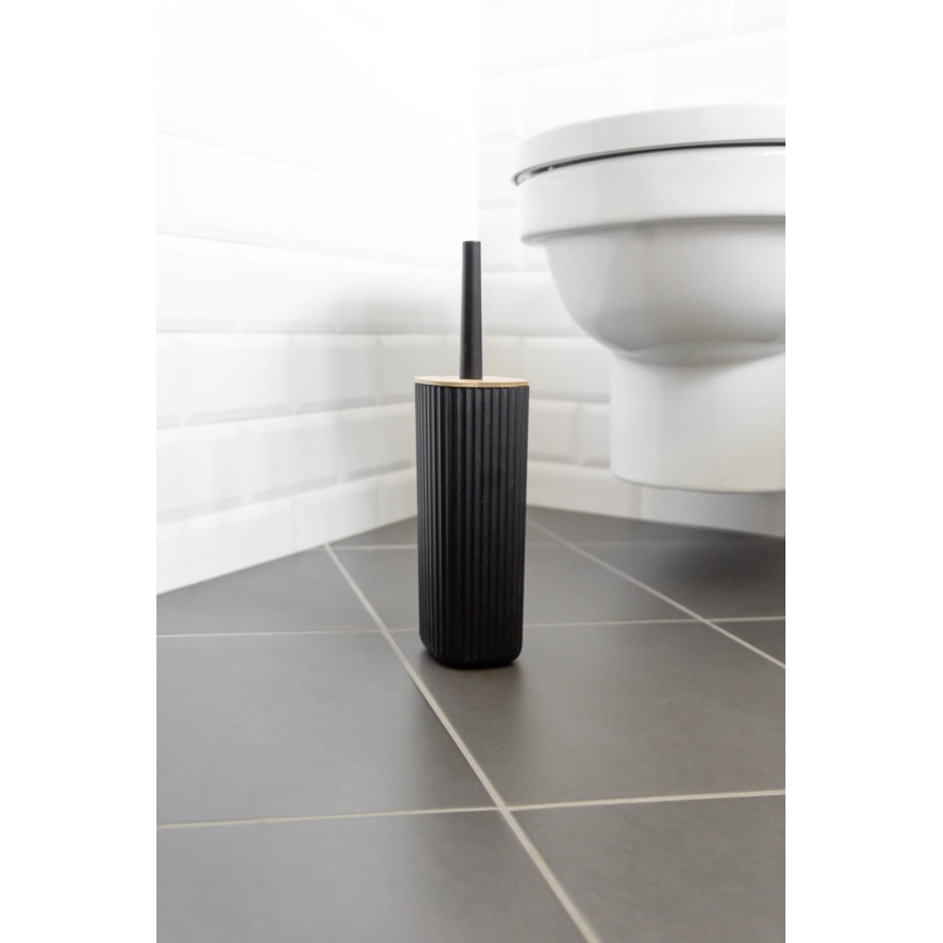 WENKO 25304100 - Ensemble WC ROTELLO 10 x 36 cm noir/marron