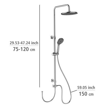 WENKO 25310100 - Kit de douche WATERSAVING SYSTEM inox/chrome brillant