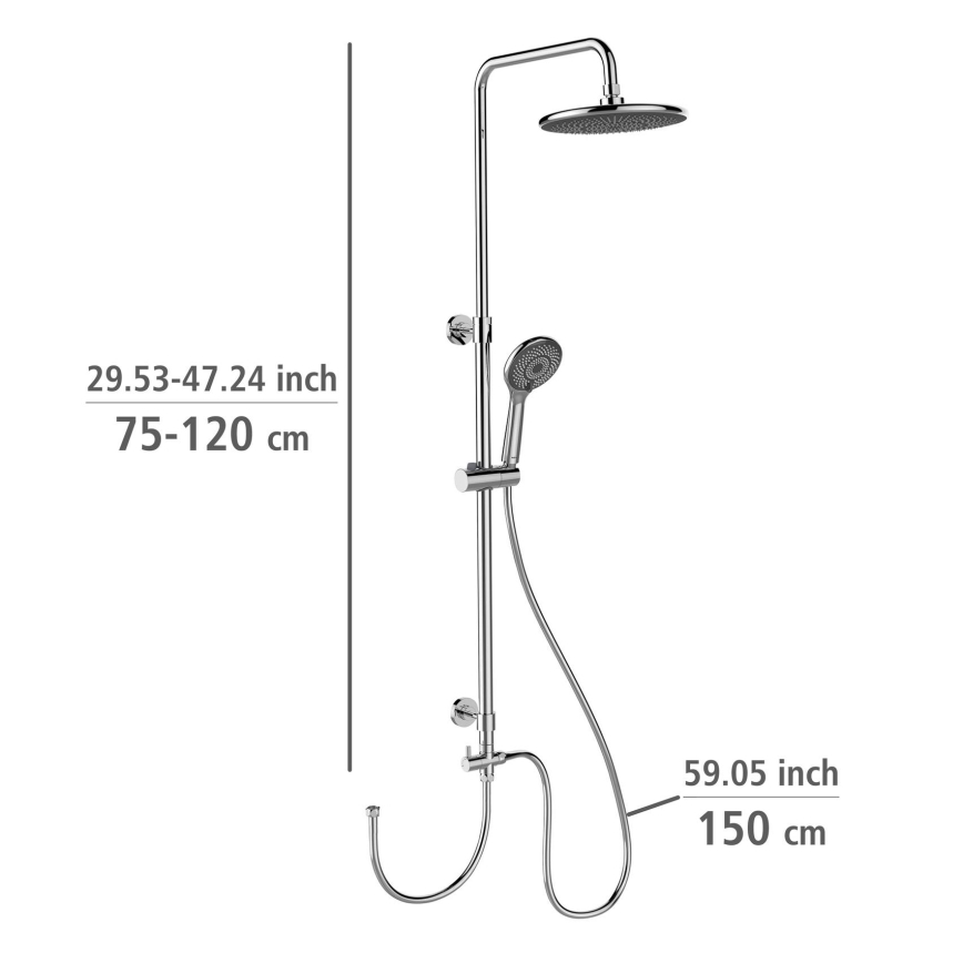 WENKO 25310100 - Kit de douche WATERSAVING SYSTEM inox/chrome brillant