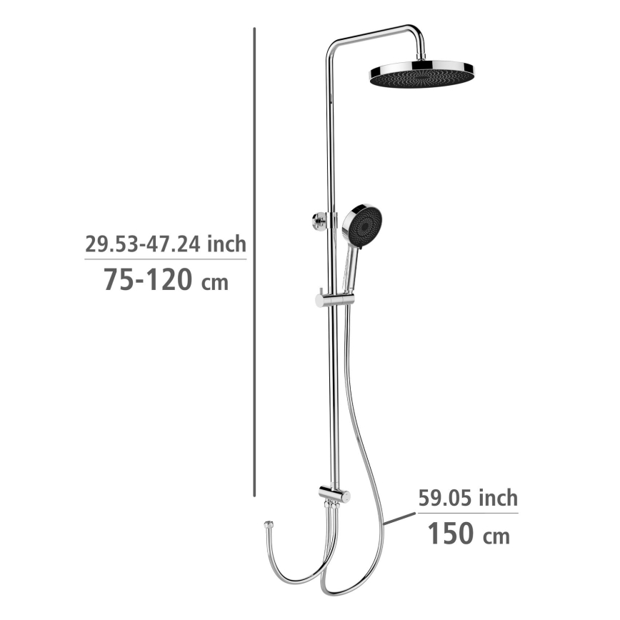 WENKO 25312100 - Colonne de douche SOFTWATER 12x120 cm chrome brillant