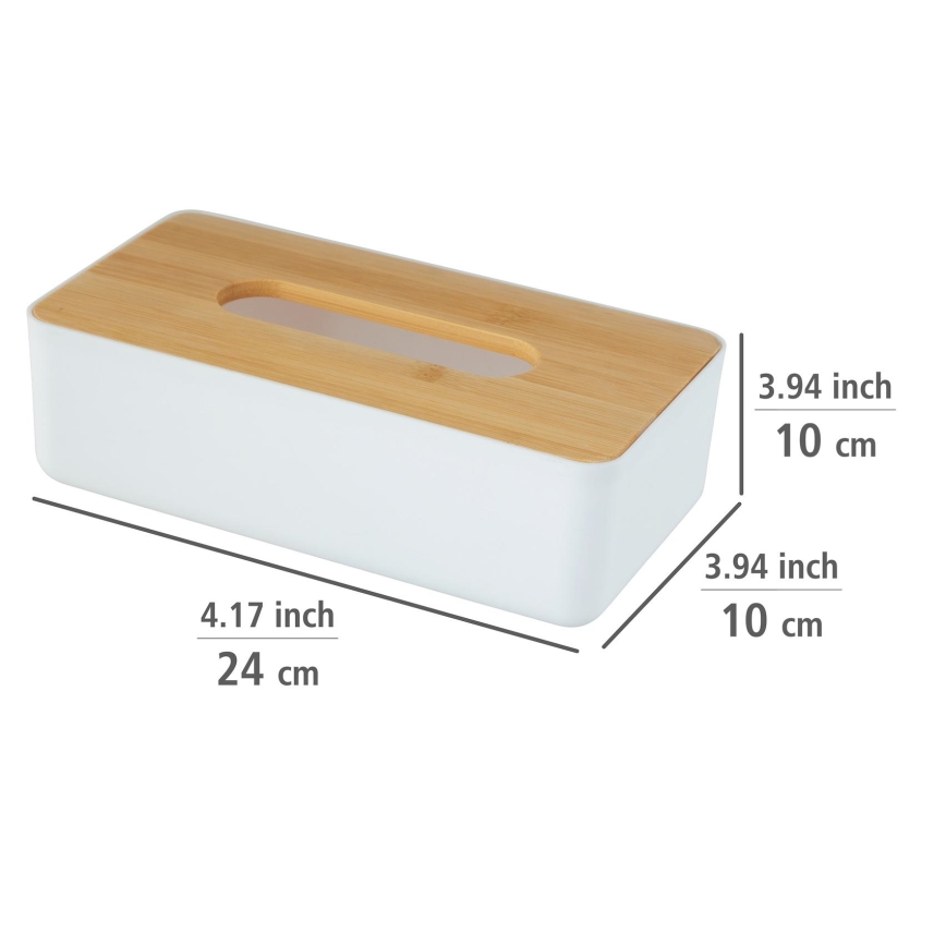 WENKO 25318100 - Boîte à cosmétiques ROTELLO 24 x 12,7 cm blanc/marron