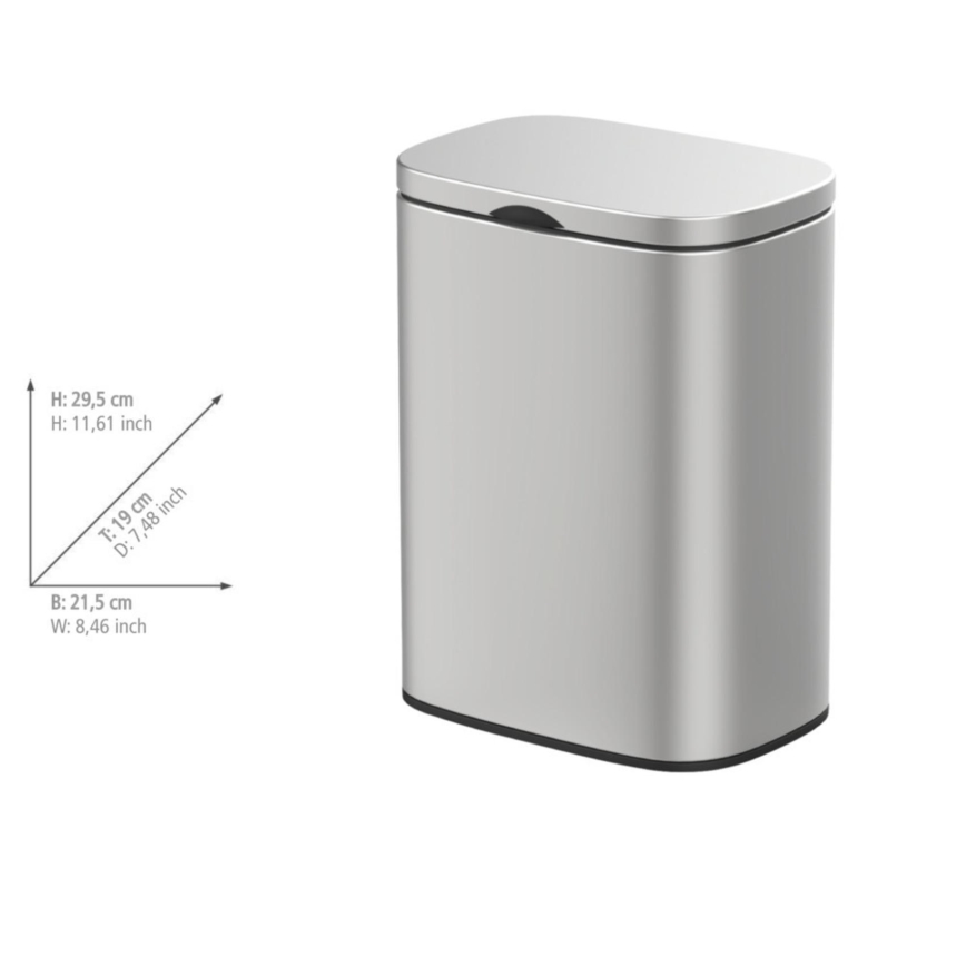 WENKO 25336100 - Corbeille SARE 21,5 x 29,5 cm argentée