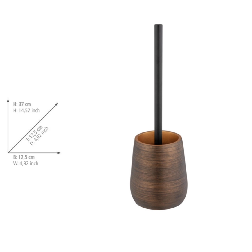 WENKO 25354100 - Brosse WC PALENA 12,5 x 37 cm bronze