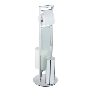 WENKO 25384100 - ensemble WC SULMONA 25x76 cm argenté/noir