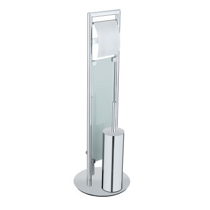 WENKO 25384100 - ensemble WC SULMONA 25x76 cm argenté/noir