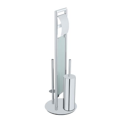 WENKO 25384100 - ensemble WC SULMONA 25x76 cm argenté/noir