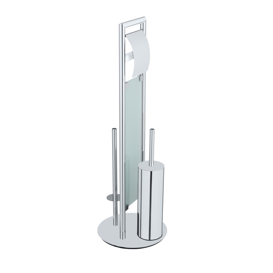 WENKO 25384100 - ensemble WC SULMONA 25x76 cm argenté/noir