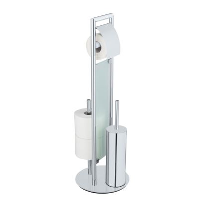 WENKO 25384100 - ensemble WC SULMONA 25x76 cm argenté/noir