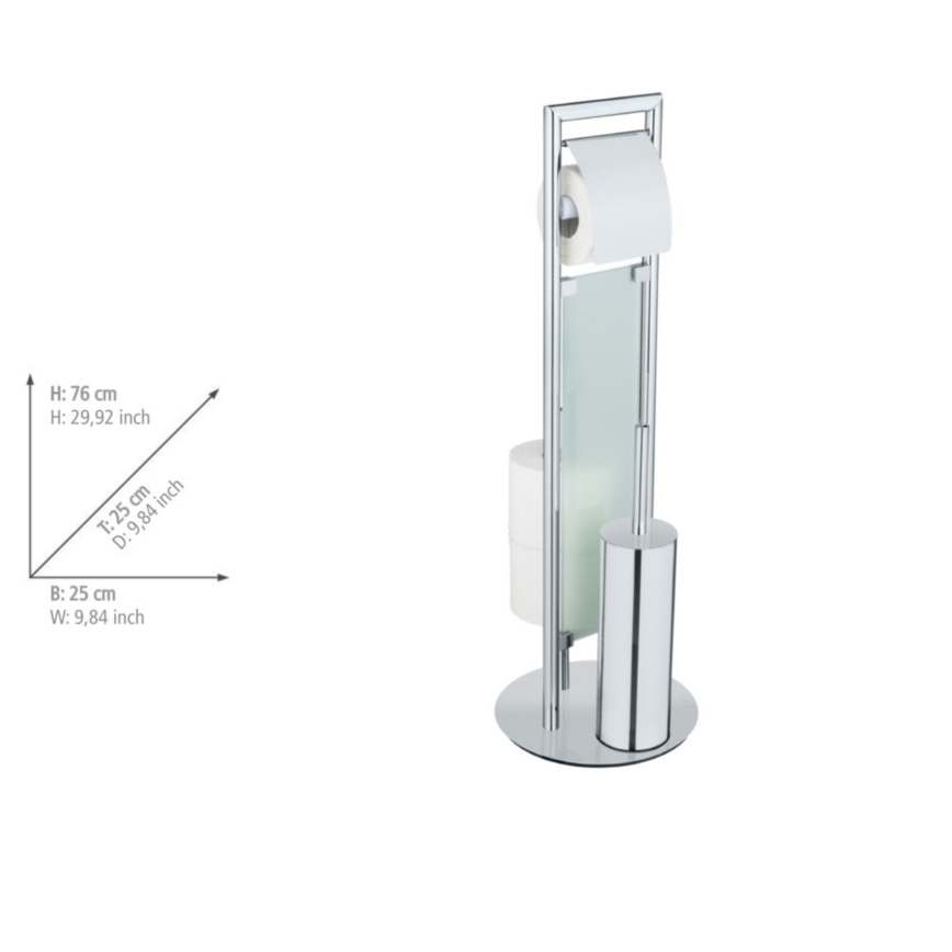 WENKO 25384100 - ensemble WC SULMONA 25x76 cm argenté/noir