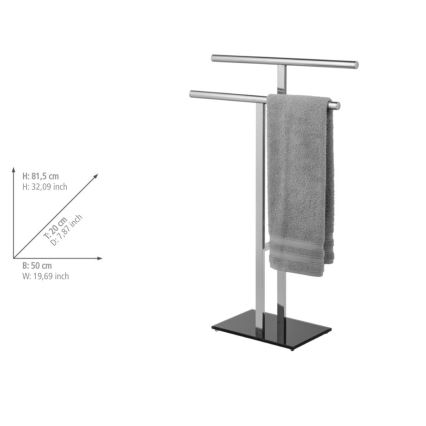 WENKO 25389100 - Porte-serviettes LAVA 50x81,5 cm inox/argenté/noir