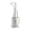 WENKO 25399100 - Brosse WC RIVALTA 18 x 70 cm argent/blanc/noir