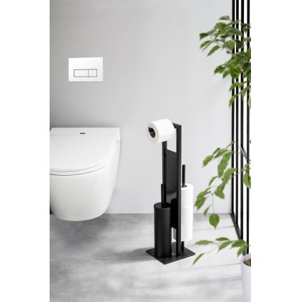 WENKO 25400100 - Brosse WC RIVALTA 18 x 70 cm, noire