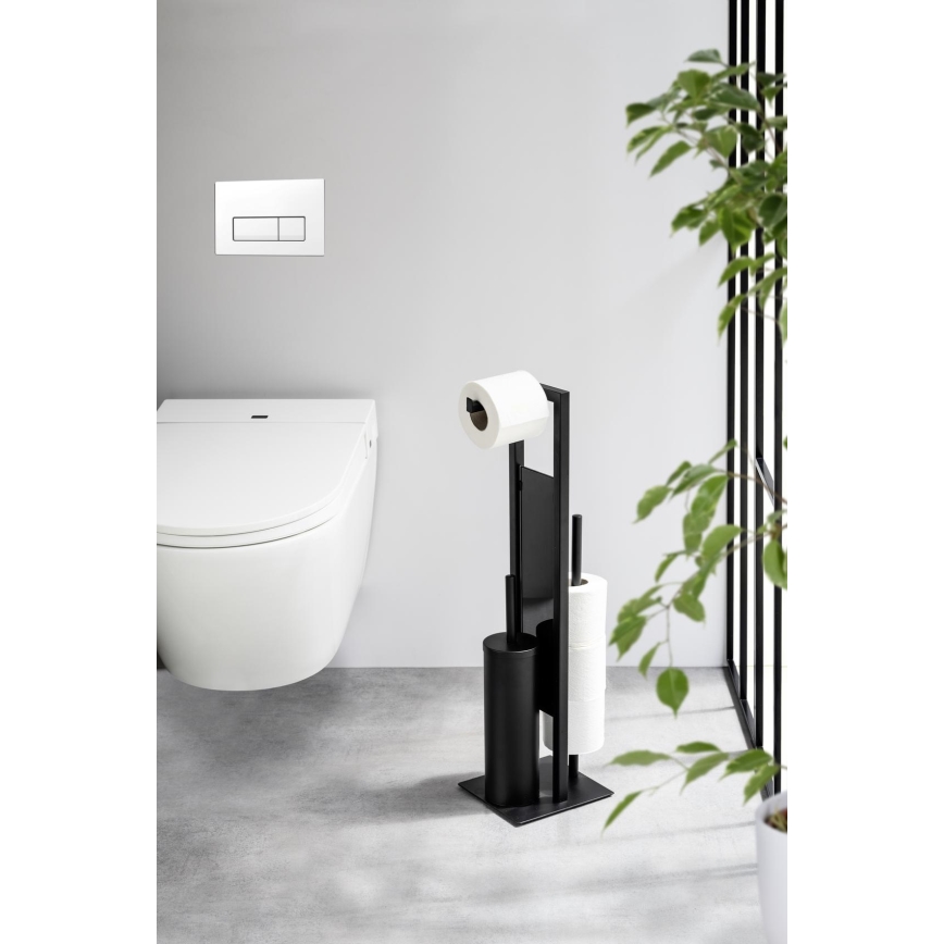 WENKO 25400100 - Brosse WC RIVALTA 18 x 70 cm, noire