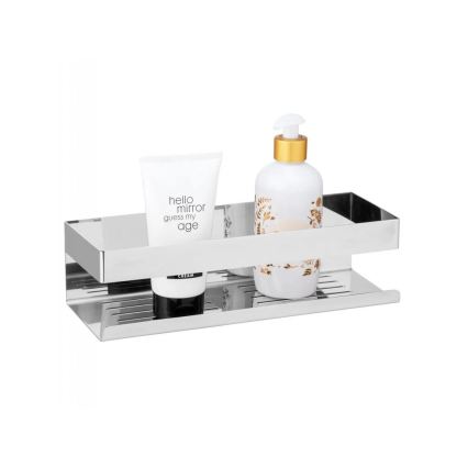 WENKO 25413100-Étagère TURBO-LOC GENOVA SHINE 30x10,5 cm argentée