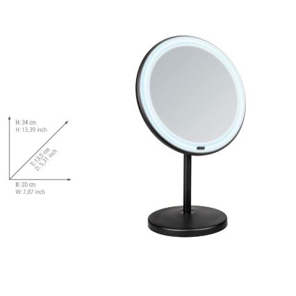 WENKO 25523100 - Miroir ONNO 20 x 34 cm noir