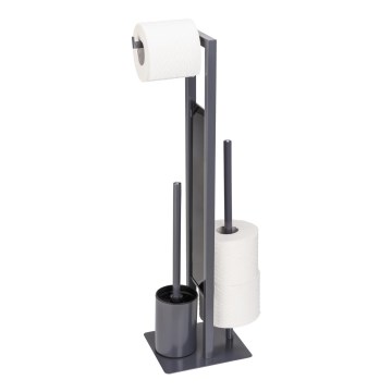 WENKO 25552100 - Brosse WC RIVALTA 18x70 cm gris/noir