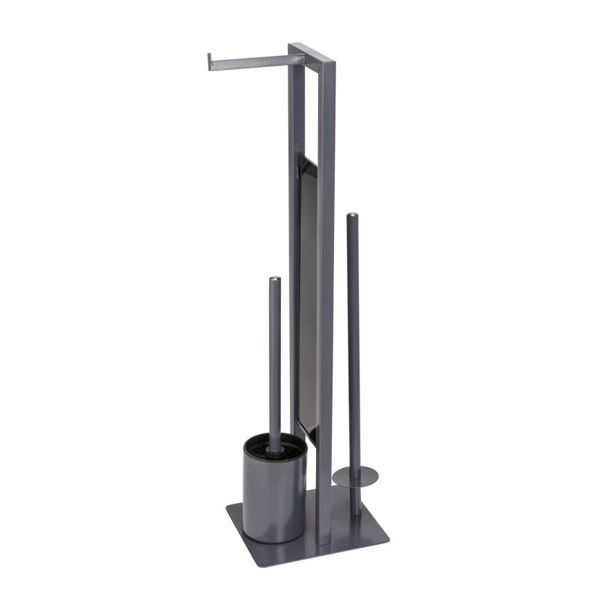 WENKO 25552100 - Brosse WC RIVALTA 18x70 cm gris/noir