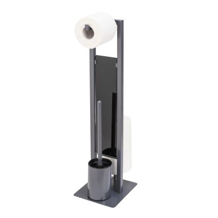 WENKO 25552100 - Brosse WC RIVALTA 18x70 cm gris/noir