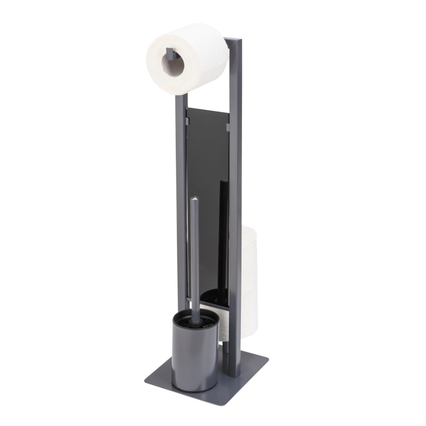 WENKO 25552100 - Brosse WC RIVALTA 18x70 cm gris/noir