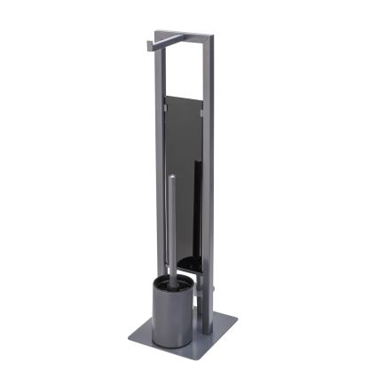 WENKO 25552100 - Brosse WC RIVALTA 18x70 cm gris/noir