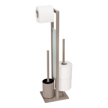 WENKO 25553100 - Brosse WC RIVALTA 18x70 cm beige/noir
