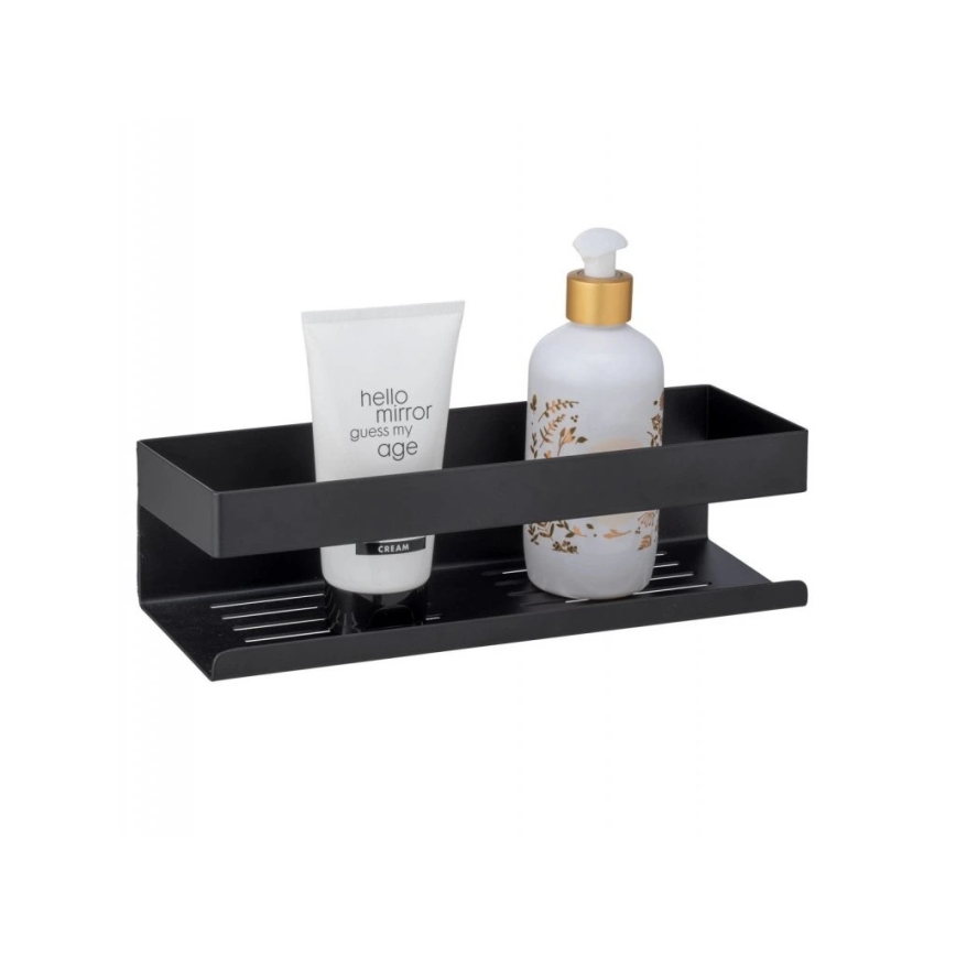 WENKO 25557100-Étagère GENOVA 30x10,5 cm noire