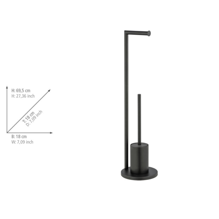 WENKO 25675100 - Ensemble WC FERLA 18x69,5 cm noir