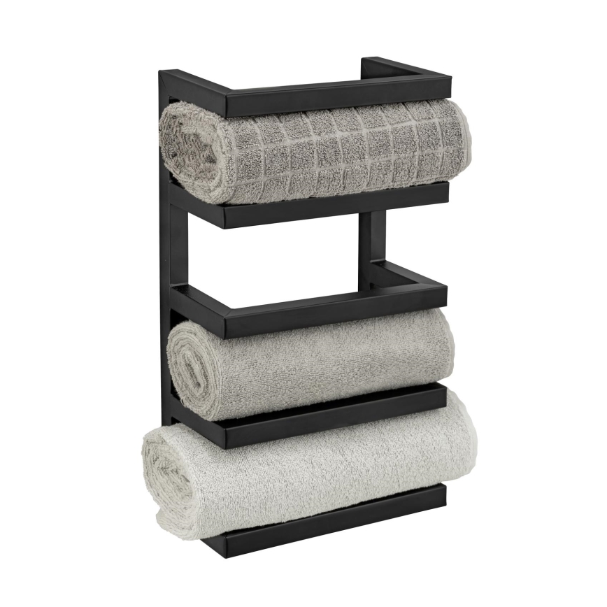 WENKO 25780100 - Porte-serviettes sur pied FONDIRO 24 x 42 cm noir