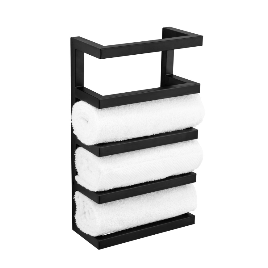 WENKO 25780100 - Porte-serviettes sur pied FONDIRO 24 x 42 cm noir