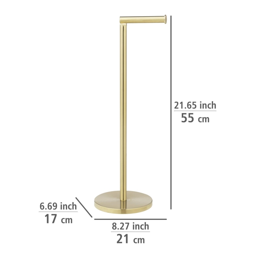 WENKO 25791100 - Support pour papier toilette 21x55 cm doré/argenté