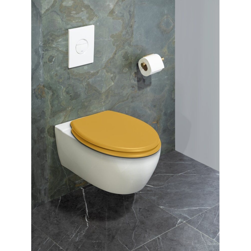 WENKO 25792100 - Abattant WC PRIMA 37x41 cm jaune/argenté