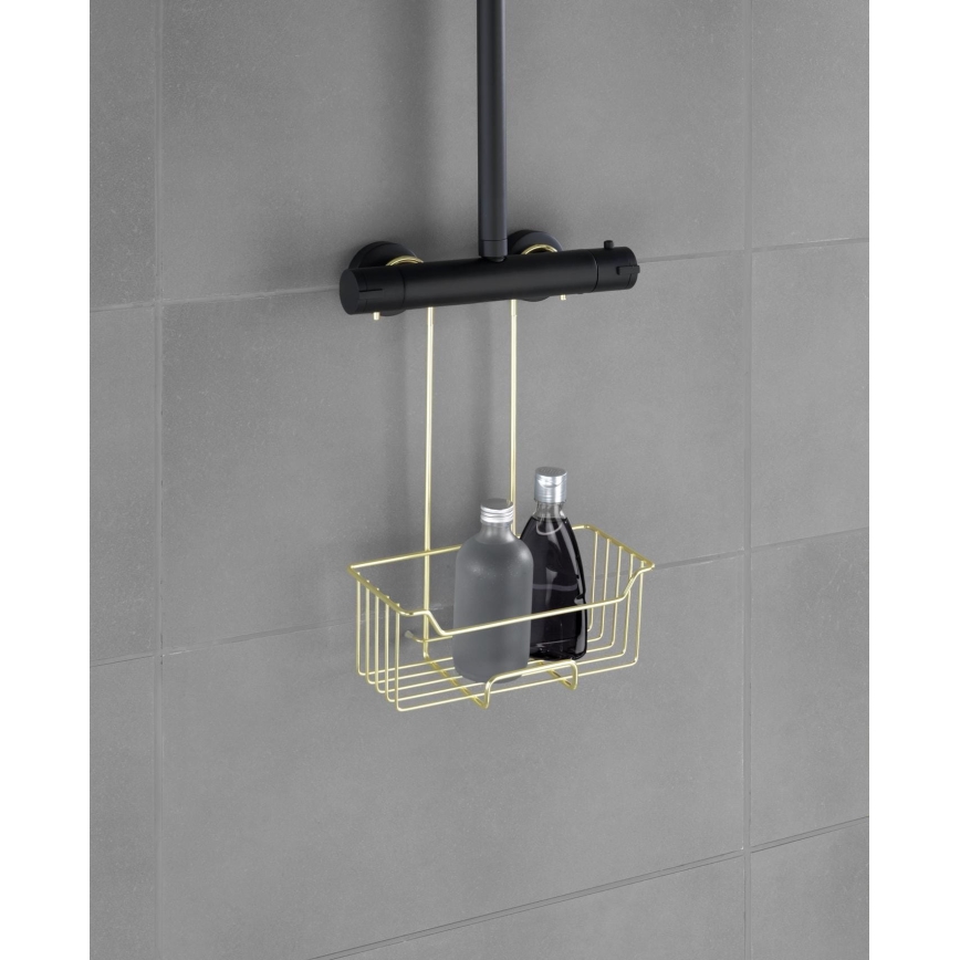 WENKO 25937100 - Panier de douche MILO 25x36 cm inox/or/transparent