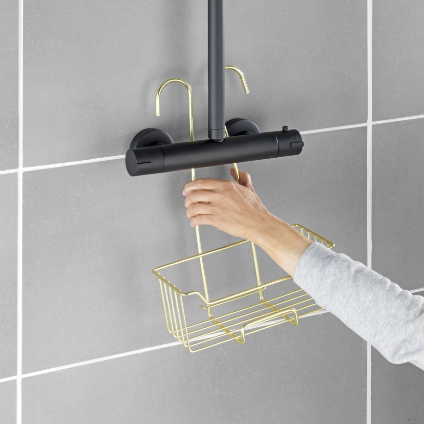 WENKO 25937100 - Panier de douche MILO 25x36 cm inox/or/transparent