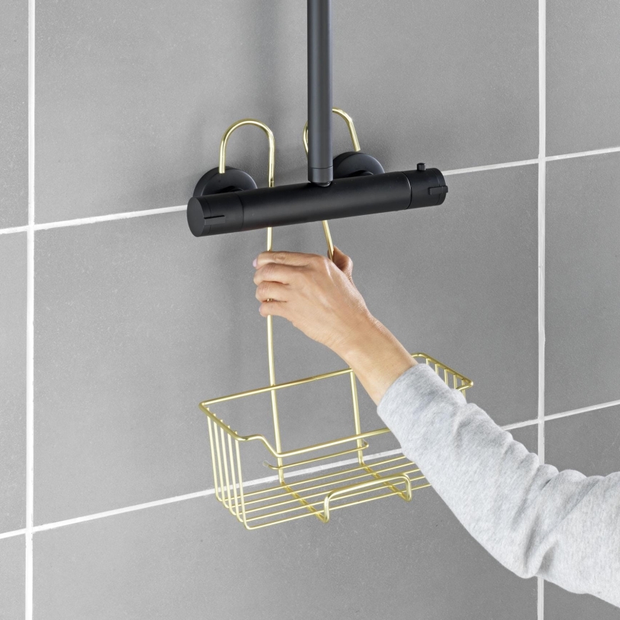 WENKO 25937100 - Panier de douche MILO 25x36 cm inox/or/transparent