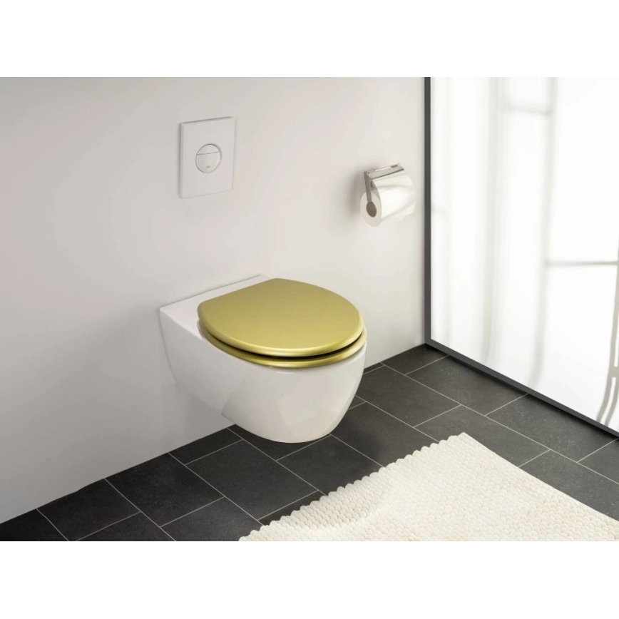 WENKO 26010100 - Abattant WC ALDENO 37 x 41 cm doré/argenté