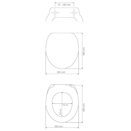 WENKO 26029100 - Abattant WC GALATI 46x36 cm noir