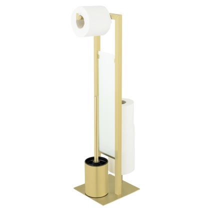 WENKO 26034100 - Ensemble WC RIVALTA 18x70 cm inox/doré/blanc/noir