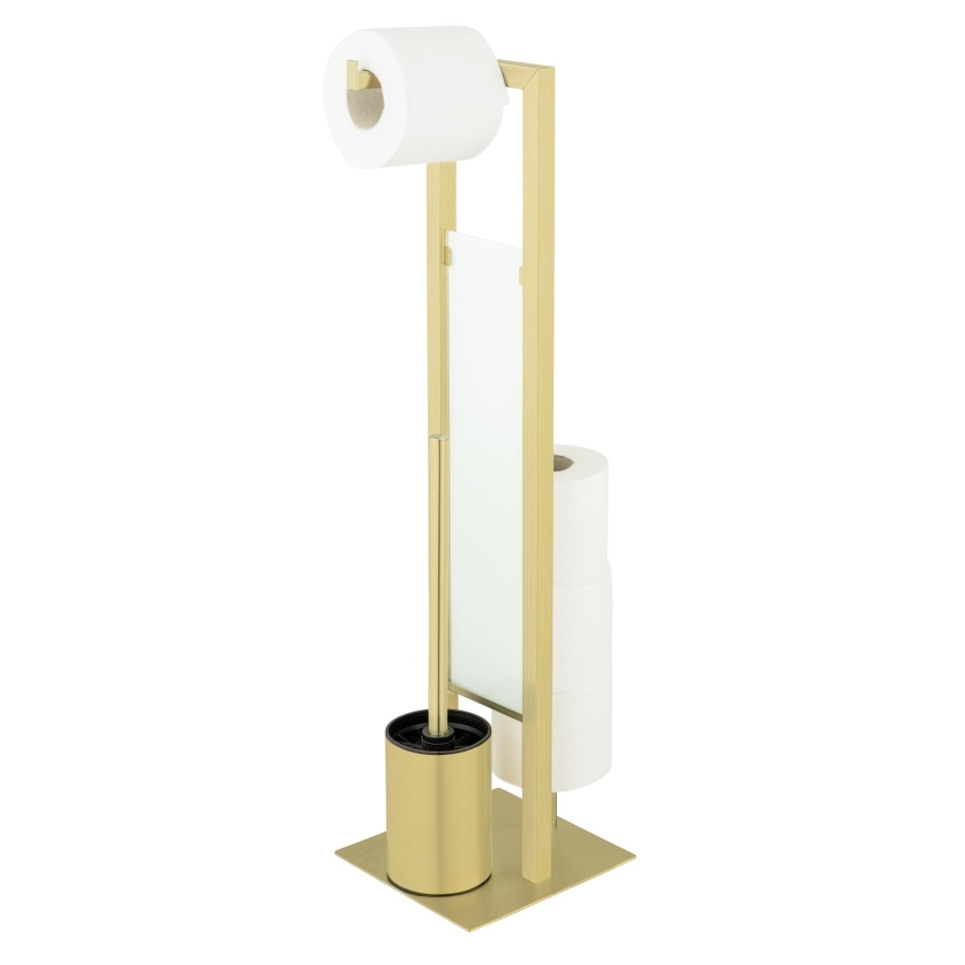 WENKO 26034100 - Ensemble WC RIVALTA 18x70 cm inox/doré/blanc/noir