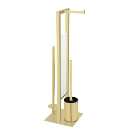 WENKO 26034100 - Ensemble WC RIVALTA 18x70 cm inox/doré/blanc/noir