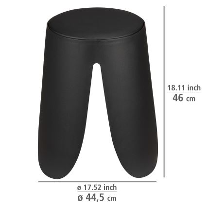 WENKO 26087100 - Tabouret COMISO 44,5x46 cm, noir