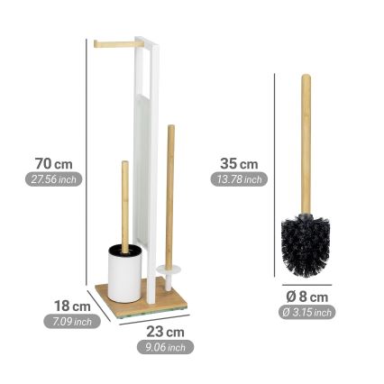 WENKO 26214100 - Ensemble WC RIVALTA 18x70 cm marron/blanc