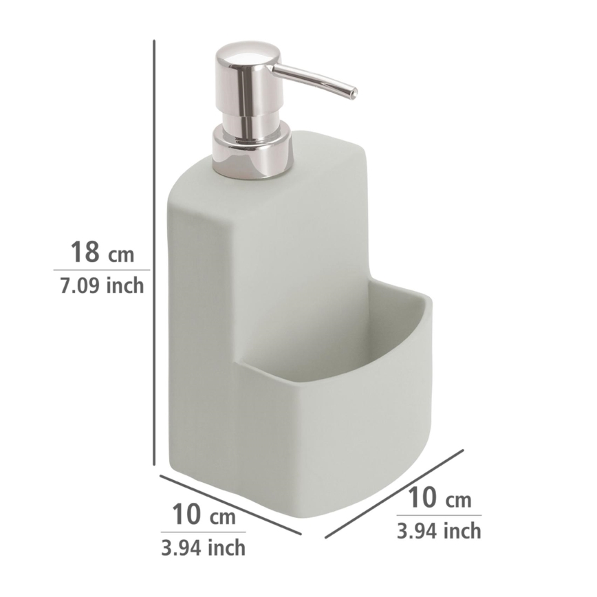 WENKO 3620116100 - Distributeur de savon FESTIVAL 10x18 cm gris