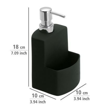 WENKO 3620117800 - Distributeur de savon FESTIVAL 10x18 cm noir