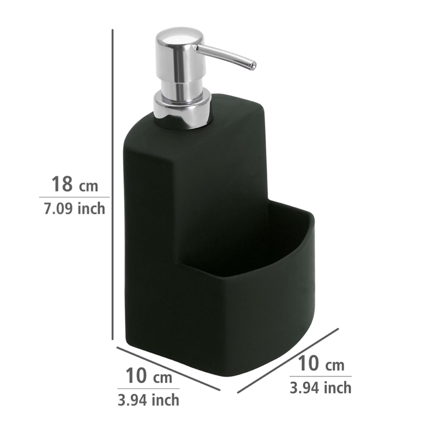 WENKO 3620117800 - Distributeur de savon FESTIVAL 10x18 cm noir