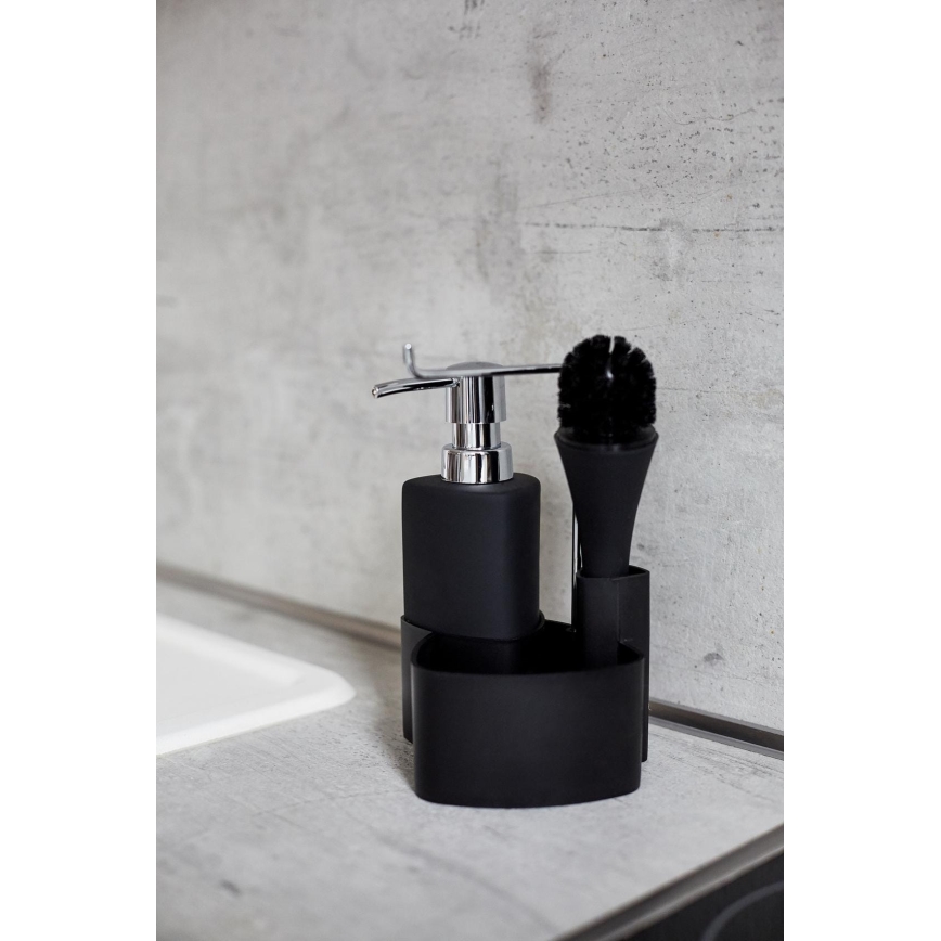 WENKO 3620117800 - Distributeur de savon FESTIVAL 10x18 cm noir