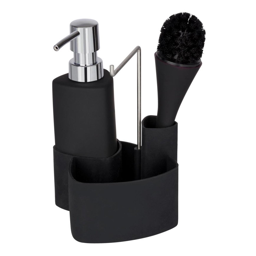 WENKO 3620127800 - Ensemble de nettoyage EMPIRE 11x19 cm noir/argenté