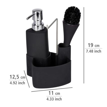 WENKO 3620127800 - Ensemble de nettoyage EMPIRE 11x19 cm noir/argenté