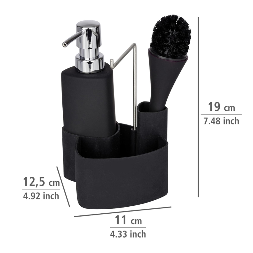 WENKO 3620127800 - Ensemble de nettoyage EMPIRE 11x19 cm noir/argenté