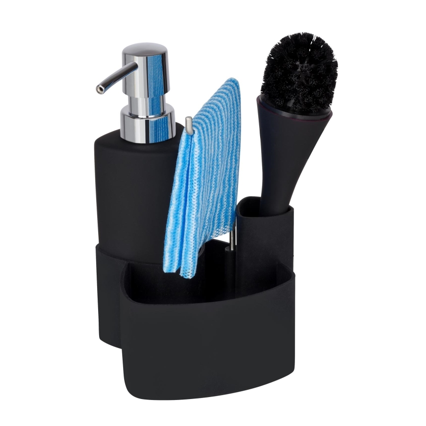 WENKO 3620127800 - Ensemble de nettoyage EMPIRE 11x19 cm noir/argenté