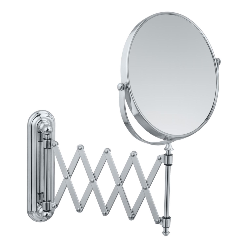WENKO 3656241100 - Miroir de maquillage TELESCOPE DELUXE 23 x 38 cm, finition chrome brillant